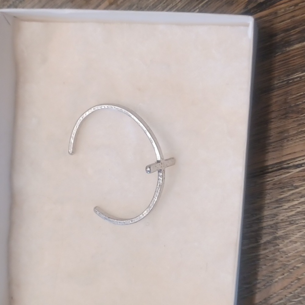Hammered silver cuff bracelet